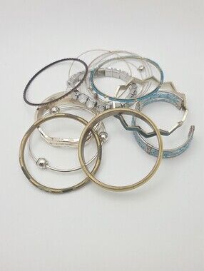 Vintage Boho Brass Bangle Set & Fashion Bracelets Lot 10 Pieces Women Jewelry